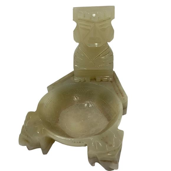 Vintage Carved Onyx Carved Ash Tray - Picture 1 of 9